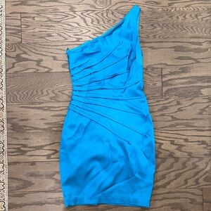 Cache Elegant Blue One-Shoulder Dress